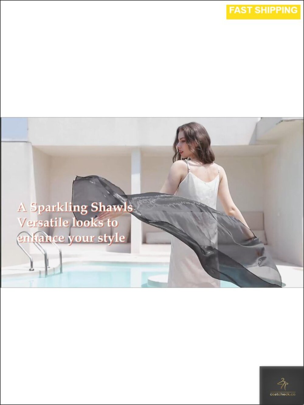 Silky Organza Shawl Wrap for Evening Dresses Bridesmaid Wedding Formal - Picture 6 of 6